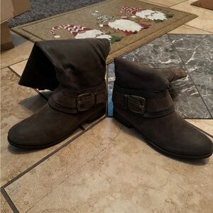 Suede brown tall boots